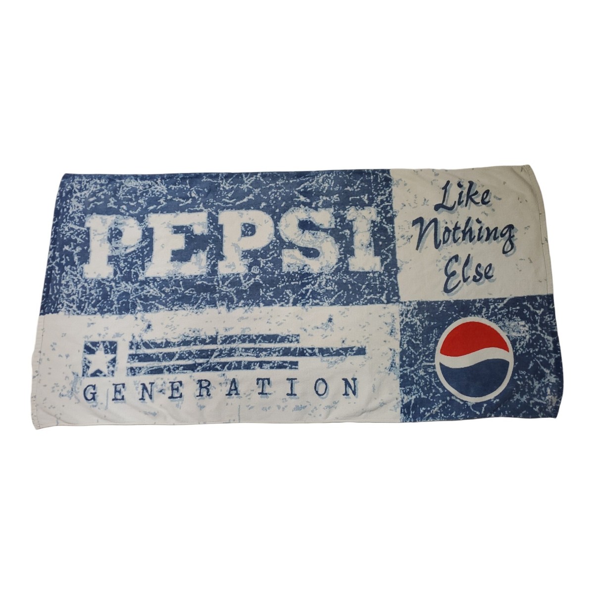 Vintage Pepsi Beach Towel Like Nothing Else Generation Blue Full Size