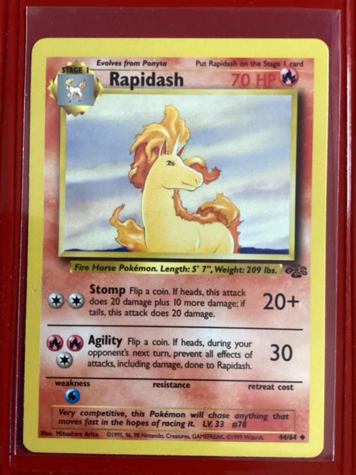 POKÉMON  Ponyta 60/102 Base Set Common NM 1999