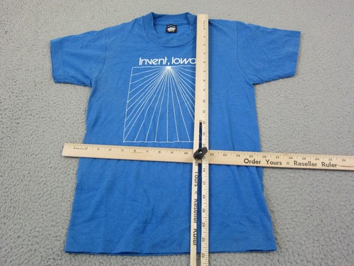 Vintage Screen Stars Shirt Kids Large 14-16 Blue T Tee Single Stitch Invent Iowa - Picture 11 of 19