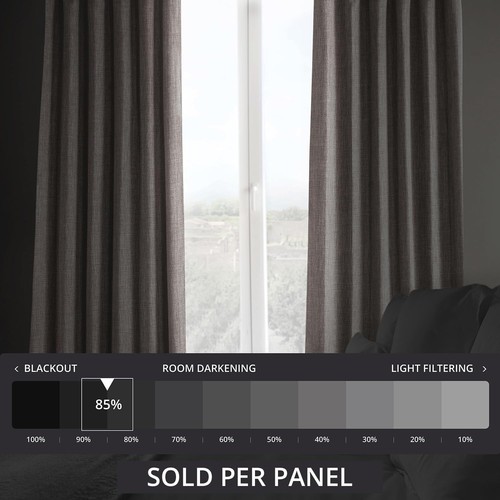 1 Panel Mink 120"L x 50"W Linen Darkening Curtains For Bedroom Living Room - Picture 2 of 12