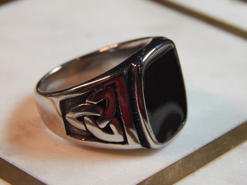 Men's NEW Stainless-Steel Ring Black Liquid, no Stone, Size 10.75, UK W, 18 gr - Picture 11 of 19