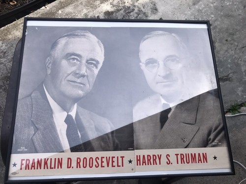 Vintage Original 1944 Franklin Roosevelt Harry Truman Campaign Poster Set 2 Rare - Picture 13 of 14