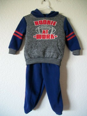 MAD GAME  BLUE/RED/GREY HOODIE LONG SLEEVE TOP&PANTS SET SIZE 18 MONTHS      