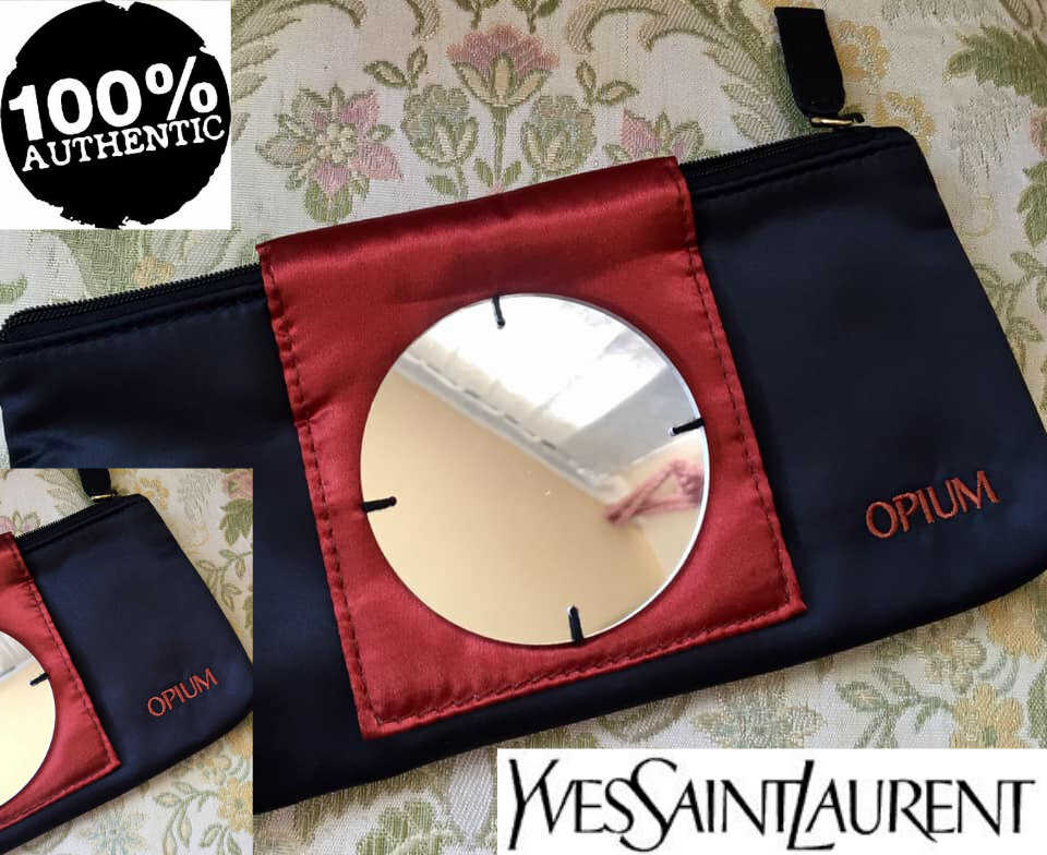 SAINT LAURENT Borsa pochette e specchio 100% AUTENTICA edizione limitata YSL OPIUM COUTURE BEAUTY MAKEUP