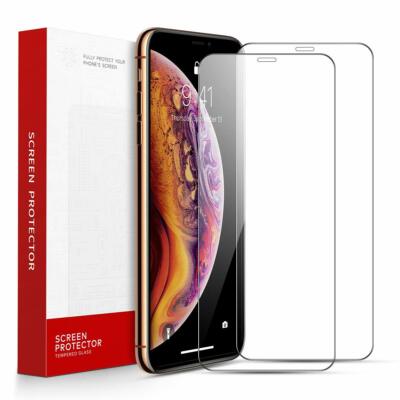 AINOPE iPhone XS iPhone X Displayschutz Glas Mit Rahmen 2 Stück