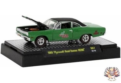 Mini Car 1/64 1969 Plymouth Road Runner Hemi Green Metallic 32600-67