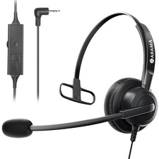 Phone Headset 2.5mm with Microphone Noise Cancelling Mute Switch Telephone Heads