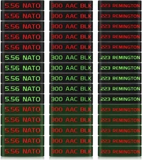 Chivao 45 Pack Magazine Marking Band 223, 300, 5.56, Black and Green Base 