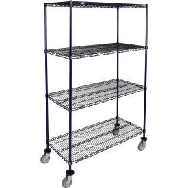 Nexel 4 Shelf Truck Nexelon 48''''W x 18''''D x 69''''H Polyurethane Swivel Casters
