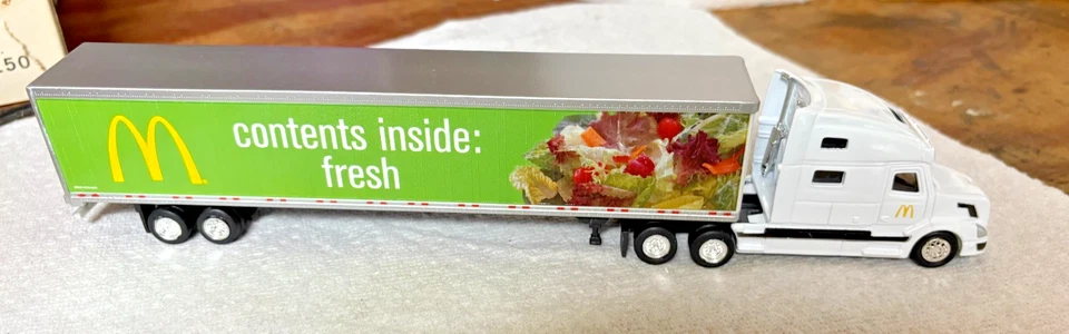 Vintage 1994 McDonald's "Contents Inside:Fresh" Volvo Tractor Trailer w/orig box - Image 2 of 4