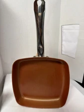 Copper Chef 9.75" Square Fry Pan Nonstick Induction Base Aluminum Cookware
