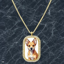 Stunning Cute Dog Puppy Pendant Necklace Picture Design Modern Gold Tone Cool