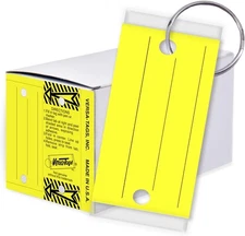 Versa-Tags Multi-Use Write-On Self-Laminating Key Tags – 3*3 inches, Yellow 