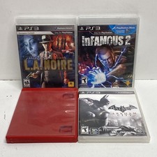 L.A. Noire InFamous 2 Batman Arkham City 4 PS3 Game Lot Sony PlayStation 3