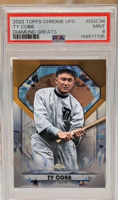 2022 Topps Chrome Update Ty Cobb Diamond Greats #DGC34 PSA 9 MINT Tigers