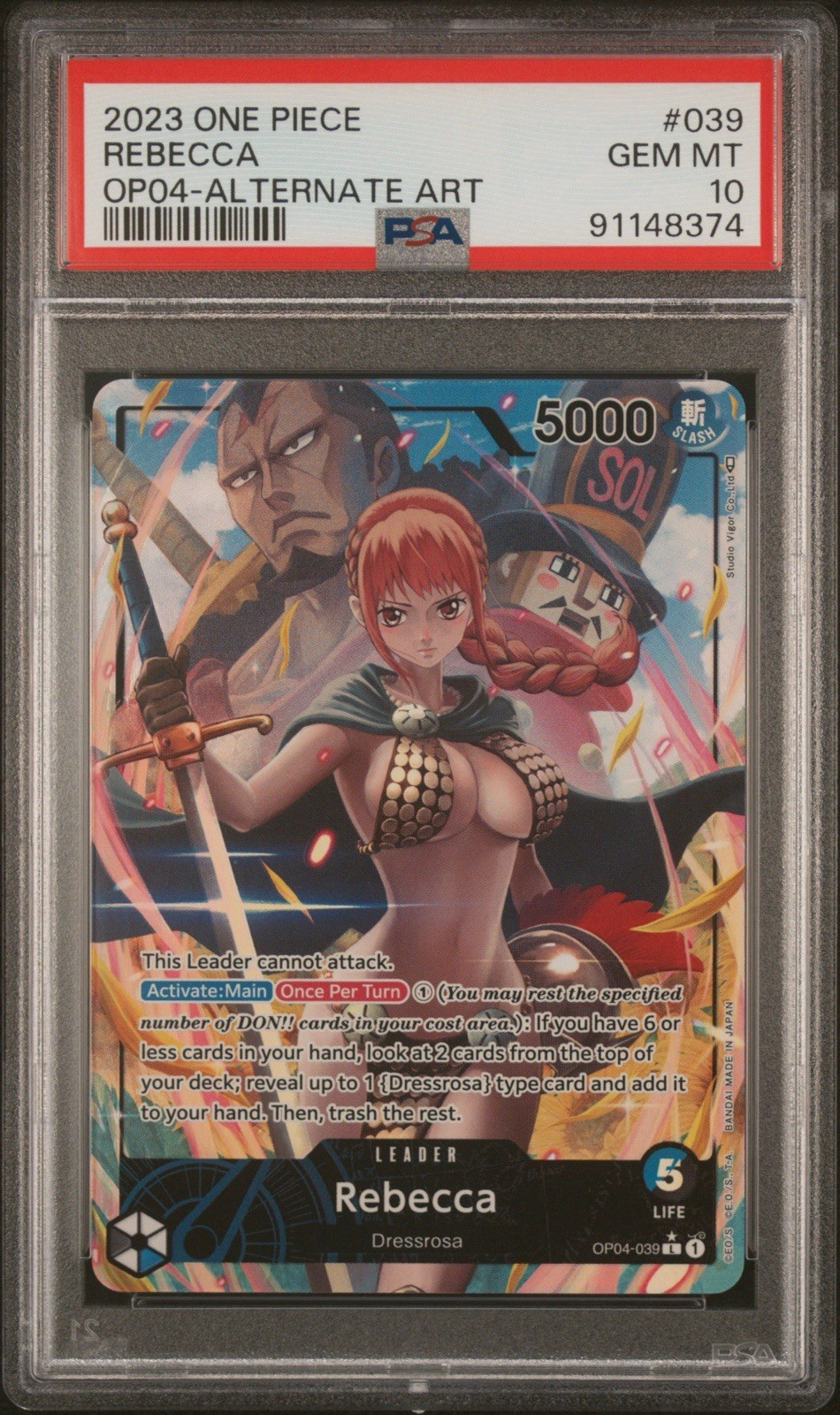 Rebecca 2023 Kingdoms of Intrigue #OP04-039 Leader (Alternate Art