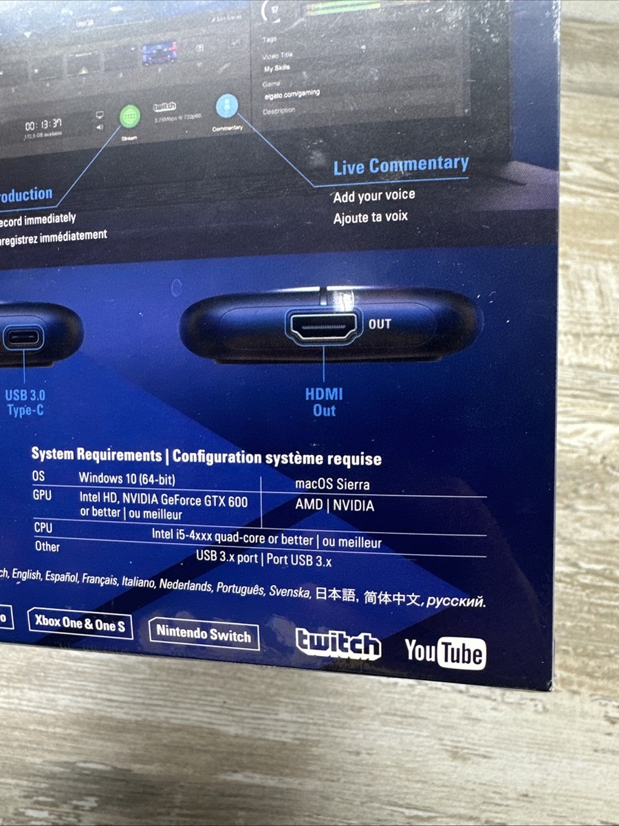 Elgato HD60 S Game Capture Card - Black (1GC109901004) Brand