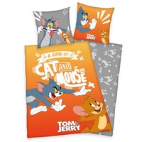 BettwäSche Tom Und Jerry Herding Renforcé Wende 2 Tlg.135X200Cm Orange Anthrazit