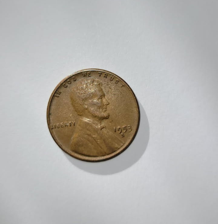 1953 S Lincoln wheat penny