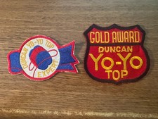 Lot of 2 Vintage Yo-Yo Patches Sew-on  Duncan Gold Award  Duncan Expert
