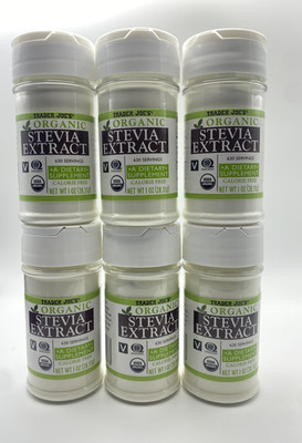 Lot of 6 New Trader Joe's Pure Organic Stevia Extract Powder  EXP 2032