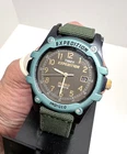 Vintage Timex Expedition Indiglo Quartz Digital Watch Green Aluminum Bezel