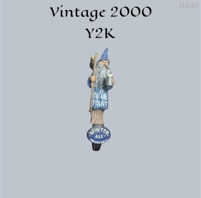 Vintage 2000 Y2K Blue Point Winter Ale Beer Tap Handle Blue Wizard