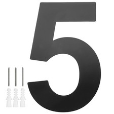 8 Inch Stainless Steel Black Modern Floating House Numbers for Outside Digit 5