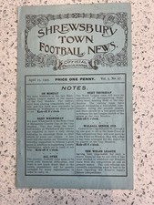 SHREWSBURY TOWN V OSWESTRY Birmingham League - 1924/25 Programme