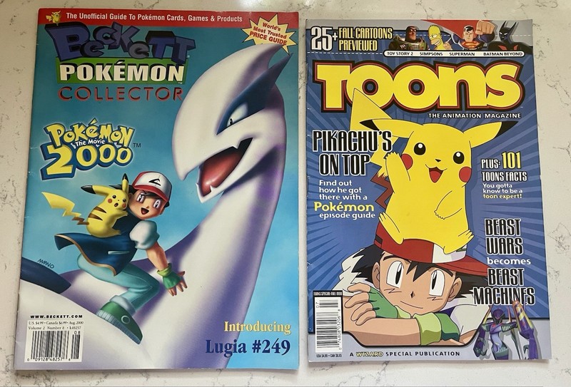 Beckett Pokemon Collector - August 2000 & Toons Magazine Ash & Pikachu