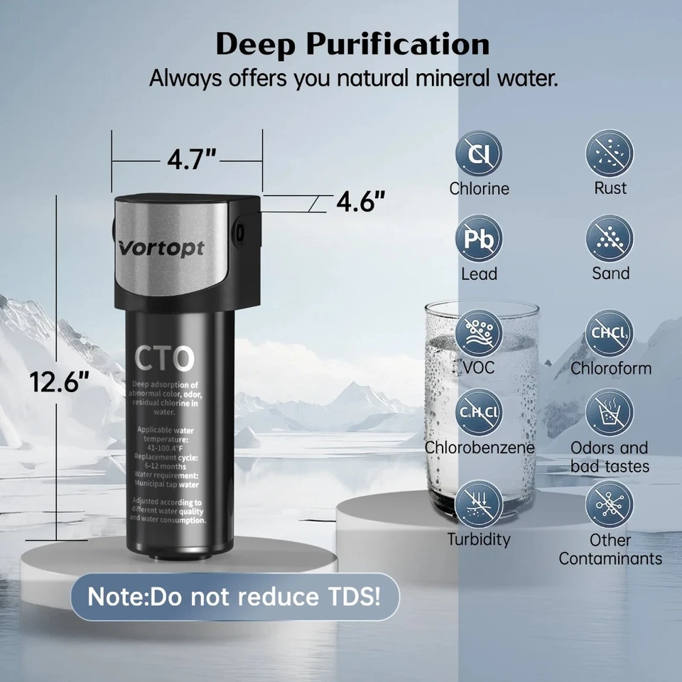 Vortopt Under Sink Water Filter System – Removes PFAS, Microplastics & Chlorine - Image 3 of 4