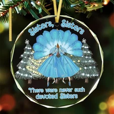 Sister Ornament, White Christmas Sisters Ornaments for Best Friend