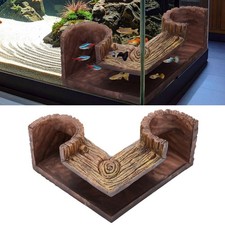 1 Pc Aquarium Underground Tunnel Cave Wood Like, 5.1 x 2 x 2.7 Inch Fish Hide...
