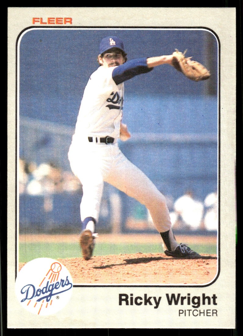Ricky Wright 1983 Fleer #226 Dodgers MLB READ FREE SHIPPING AutographDen