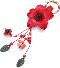 Leather Leaf Flower Tassel Keychain Boho Accessories Cute Keychains