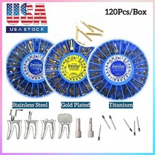 1 Box Dental Screw Post Stainless Steel/Titanium/Golden Plated Root Canal Pin