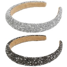 Sparkly Rhinestone Headbands for Women - Thick Crystal Hair Accessories, Fashion
