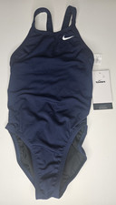 Nike Girls Hydrastrong One Piece Swim Bathing Suit Size 26/WMS 0 Navy Blue