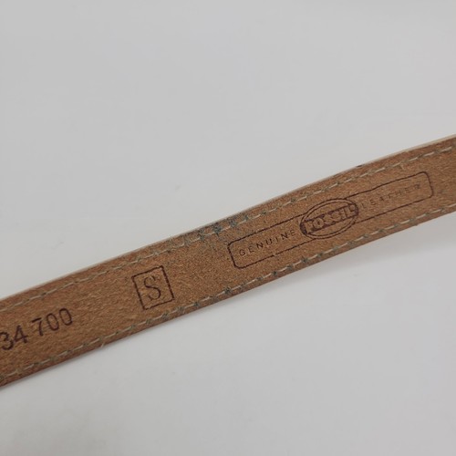 Fossil Belt Small Yellow Leather Skinny Thin Slim Square Buckle Minimalist Boho - Picture 4 of 6