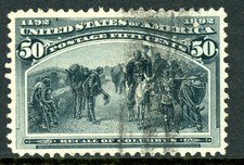 USA 1893 Columbian 50&cent; Slate Blue Scott #240 VFU Q899