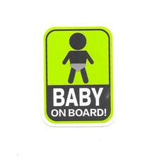 Lime Green Baby On Board Caution Vinyl Sticker Car Safety Sign Window Laptop