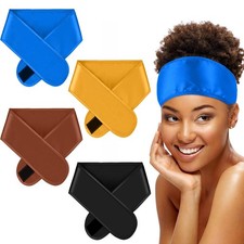 4 Pieces Satin Hair Wrap Scarf Satin Headband for Black Womens Adjustable Sil...