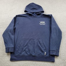Vans Hoodie Sweatshirt Youth XL Blue Off The Wall Graphic Fleece Pullover Logo