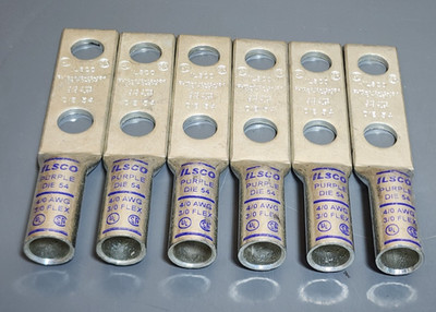 Ilsco CLND-4/0-12-134 Crimp Compression Lug Size 4/0 - 1 AWG Purple (Qty 6)