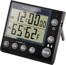Runleader Digital Kichen Timer,Dual Count-Down & Count-up Tracking, Black 