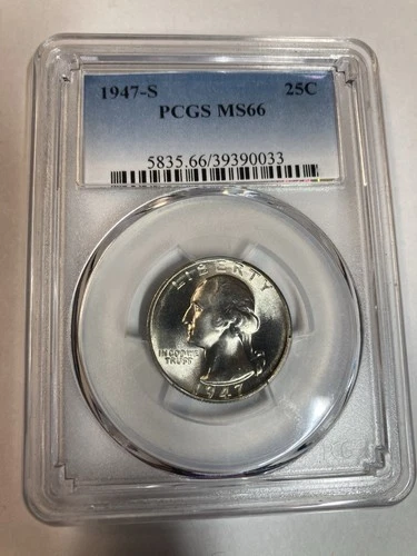 Brilliant 1947-S MS 66 SILVER Washington Quarter