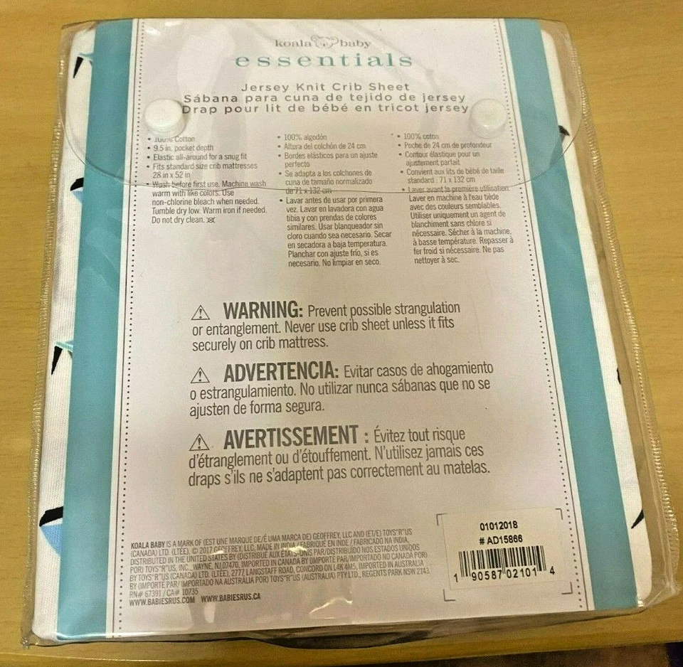 Nuevo en embalaje Koala bebé velero patrón algodón suave cuna sábana por favor leer Foto 2 de 2