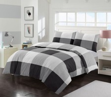 Image of Larry Gingham Check Duvet Cover Reversible Bedding Set