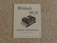 Vintage Original McIntosh MC50 Service Manual. Good Condition.