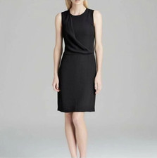 NWT Theory Black Dialia Register Sleeveless LBD Party Work Sheath Dress 4 S 385